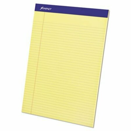 AMPAD/ OF AMERCN PD&PPR Ampad, PERFORATED WRITING PADS, NARROW RULE, 8.5 X 11.75, CANARY, 50 SHEETS, DOZEN 20222